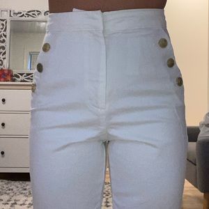 Zara White High Waisted Jeans